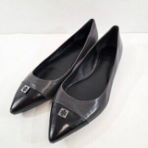 Tory Burch Fairford Pointed Toe Flats Black / Grey Size 9 1/2 M